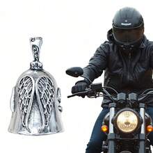 1pc Guardian Angel Motorcycle Bell Good Luck Charm Keychain Pendant Accessories, Gift For Bike, Friends - one-size - View 4
