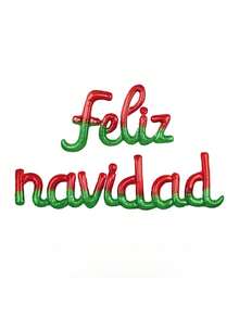 1 Set Spanish Christmas Banner Aluminum Foil Balloon Set - "Feliz Navidad" Letter Balloons, Suitable For Christmas, New Year, Holiday Party Decoration - Width - View 9