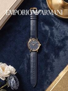 Armani AR11424 Women Wrist Watch, Rose‑Gold Round Case Dreamy Glitter Starry Sky Blue Dial, Stylish Statement Accessory For Ladies Date & Party Look - Blue - View 3