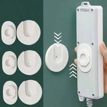 6pcs Power Socket Fixer, No-Drill Socket Fixer, Desktop, Wall, Multi-Function Fixer, Socket/Remote Control/Storage Box Fixer - A - View 7