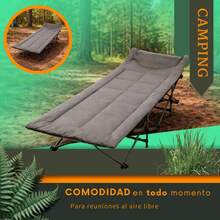 Catre Plegable para Acampar 190 cm con Bolsa Transportadora - Negro - Ver 6