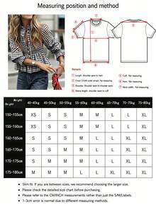 Autumn French Style Cinched Waist Plaid Design Chic Youthful Versatile Top Back To School - Black and White - View 5