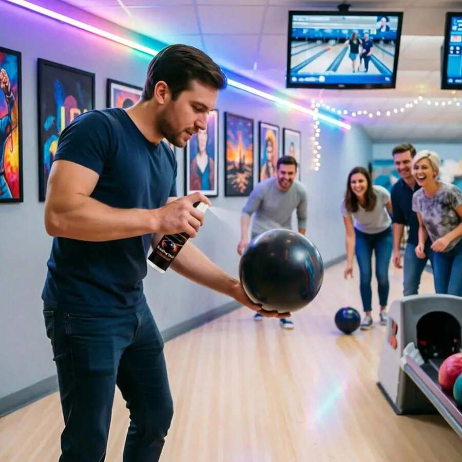 Bowling Ball Cleaner Kit Fast-Acting Portable With Towel 100ml Bowling Cleaning Spray With Towel For Daily Practice League - 1 - View 1