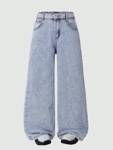 Girls' Summer Denim Jeans, Fashionable New Style - Blue - View 2