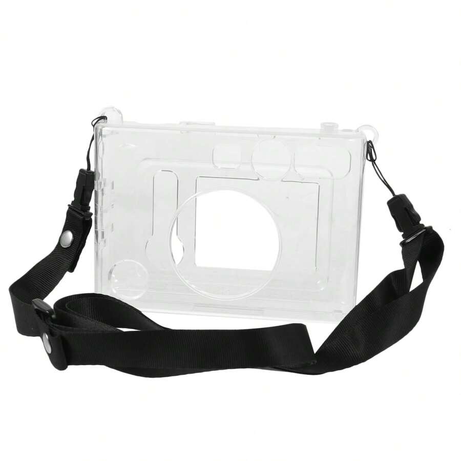 Crossbody Camera Crystal Protective Case Transparent Camera Protective Cover + Crossbody Shoulder Strap PVC Material Anti-Scratch Anti-Drop Camera Accessories Suitable For In-Stax Mini Crystal Shell Camera Transparent Protective Case Non-Yellowing Transparent Shell Travel Essential - View 1