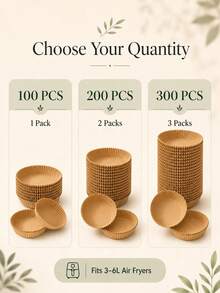 25/50/100pcs Air Fryer Paper Liners, Round, Kitchen Accessories, Non-Stick Baking Paper, Air Fryer Accessories, Oil-Proof And Water-Proof, Suitable For Baking, Roasting And Microwave Use - Multicolor - View 5