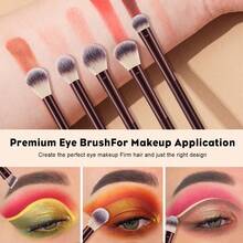 44/32Pcs Total Makeup Tool Kit, Including 32 Pcs Wine Red Flat Tricolor Brushes, 2 Pcs Coffee Short‑Handle Flat Brushes And 10 Pcs Makeup Accessories. Comfortable Grip Handles With Soft Bristles, Gentle Touch On Skin During Makeup Application - Multicolor - View 3