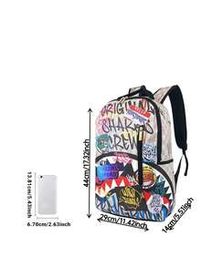 Fashion Pattern Multi-Purpose Backpack, Stylish Outdoor Commuter Bag, Multi-Function Storage Backpack For Back To School, Best Valentine's Day Gift, Gift For Friends Or Others, Gift For Men - Grey - View 2