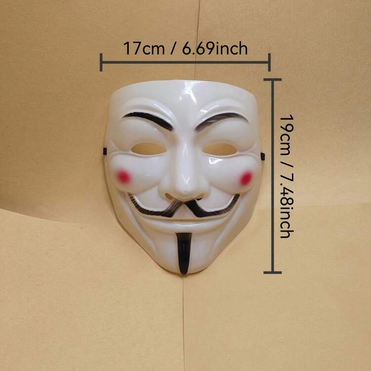 新款 V 型面具 1/2 件組，Cosplay 派對舞會表演服裝道具，萬聖節用品 - 彩色 - 查看 3