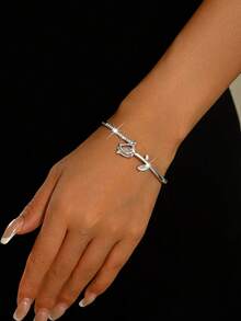 1pc Fashion Women's Tulip Flower Stackable Bracelet, Suitable For Daily Wear, Banquet, Party, Wedding - Multicolor - View 10