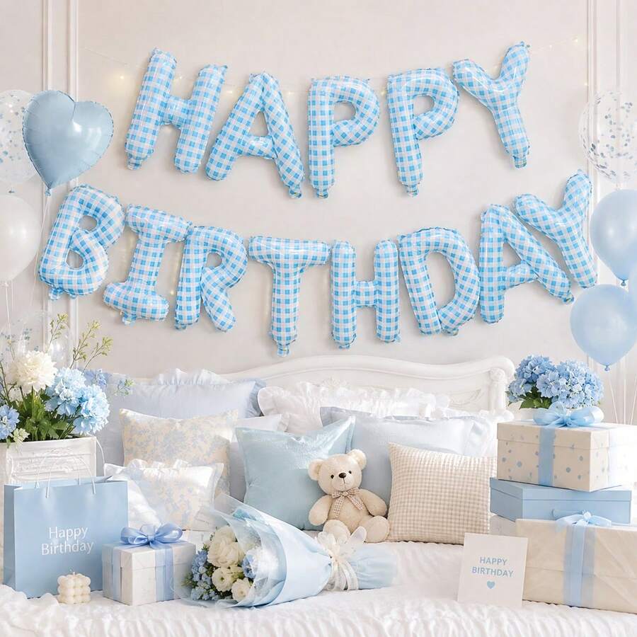 13pcs/Set Assorted Styles Happy Birthday Balloon Set, Suitable For Birthday Party, Holiday Decoration, Leopard Print Theme Birthday, Girls Birthday Party, First Birthday Celebration, Atmospheric Birthday Backdrop Decoration, Best Friend Celebration Party Scene Decoration, Photo Props Background - Multicolor - View 1