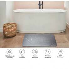 Diatomite Stone Bath Mat, Quick-Drying, Super Absorbent, Non-Slip And Easy To Clean, 60 * 39cm - A - View 3