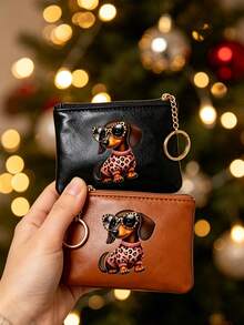 Dachshund Dog Coin Purse,Keychain Change Pouch For Women,Travel And Vacation Lightweight Pocket Card Bag,Large Capacity,Birthday, Anniversary - Multicolor - View 4