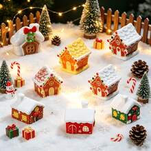 6 buah/Set, Dekorasi Model Rumah Natal Lanskap Mikro, Aksesori Resin Rumah Salju Mini, Cocok untuk Tanaman Pot di Meja, Botol, Dekorasi Rumah, Dekorasi Pesta, Sebagai Hadiah - MultiWarna - View 7