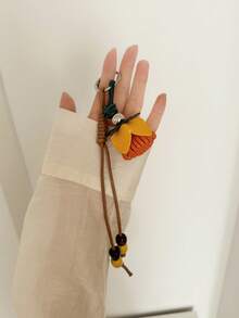Women's PU Flower Shaped Bag Charm, Fashionable Personalized Cute Elegant Yellow - Mustard Yellow - View 6