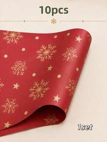 10 Sheets Christmas Floral Leaf Pattern Tissue Paper, Christmas Tree, Candy, Stars - Size 50 X 35cm, Handmade Wrapping Paper, Easy To Protect Items, Gift Box Filler, Party Decoration - Christmas Style Design, Durable Packaging, Holiday Wrapping - 50*70cm/19.7*29.6in - View 12