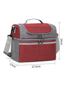 Personalized Double-Layer Insulated Lunch Bag, Customizable Name/Text, Large Capacity Insulated Tote Bag, Suitable For Office, Travel, Detachable Shoulder Strap And Ice Pack System, Oxford Fabric Insulated Bag, Non-Food Contact - Multicolor - View 12