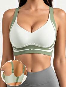 Soft Seamless Lightweight Push-Up Bra, Lift Large Bust, Elegant And Comfortable - Green - View 2