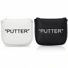 1PC Stylish Golf Mallet Putter Headcover With Exquisite "PUTTER" Letter Embroidery. Constructed From PU Material, It Shields The Putter Head From Scratches And Dust, A Practical Accessory For Daily Golf Use. - Multicolor - View 2