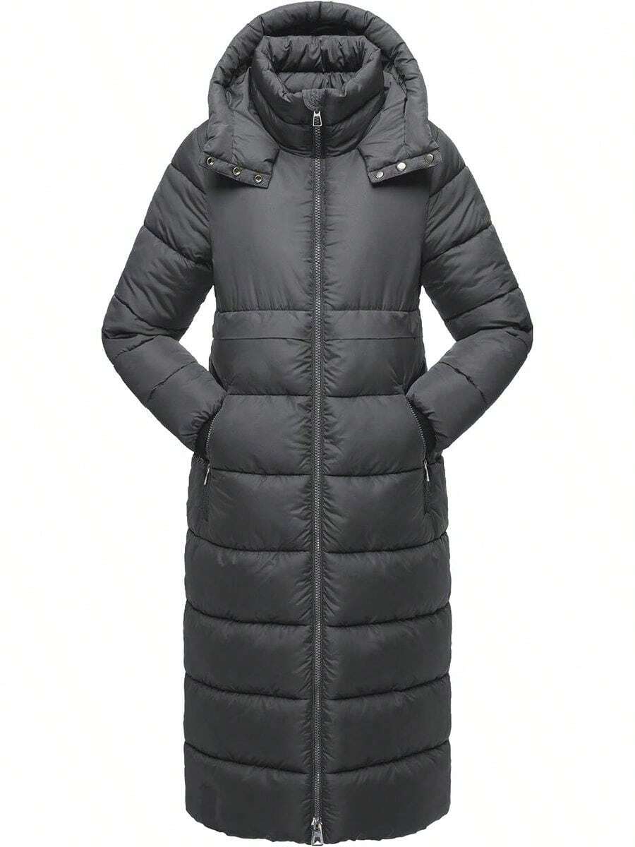 Plus Size Down Coats - Gray-303 - View 1