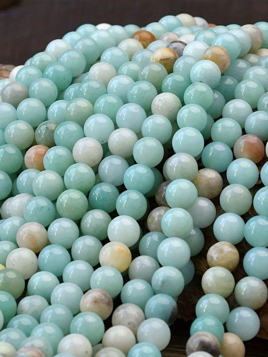 1 Strand Natural Amazonite Beads Jade Beads String 4/6/8/10mm Fashion Handmade Diy Loose Beads Suitable For Making Bracelets Necklaces For Lovers Gift - Abacus Beads - View 1