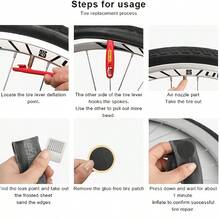 10PCS Glueless Tire Repair Patches Kit With Storage Box And Metal Rasp Tool, Portable Tire Patch Repair Kit, Strong Adhesion, Quick Fix, Tire Repair Accessories For Car, Motorcycle, Bicycle And Tubeless Tires - Multicolor - View 3