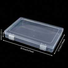 1pc Transparent Large Paper Storage Box, Plastic Scrapbook Paper Organizer, Flat Paper Storage Rack, Magazine Photo Scrapbook Office School Supplies Desktop Storage Box, Paper Accessories Storage Box - Clear - View 3
