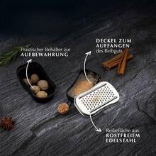 Multi‑Use Spice Grater Equipped With Storage Compartment, Manual Kitchen Tool For Processing Nutmeg And Various Spices At Home - Silver + Black - View 2