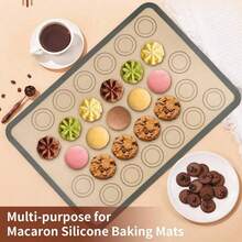 1pc/2pcs/4pcs Macaron Silicone Baking Mat Set, Reusable Non-Stick Baking Mat, Heat-Resistant Silicone Oven Liner, Pastry & Cookie Baking Mat, Perfect For Macarons, Cookies, Pastries, Cakes And Bread, Back To School, Christmas, Thanksgiving - View 8