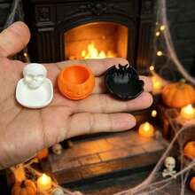 Bộ 3 mô hình bát mini Halloween trang trí, bát hình dơi, đầu lâu và bí ngô, phụ kiện trang trí bối cảnh không khí Halloween cho nhà búp bê - Nhiều kiểu dáng - Xem 5