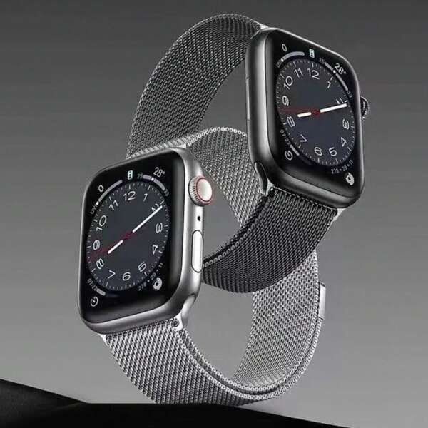 2 piezas Correa de reloj de malla de acero inoxidable magnética de lujo estilo milanés, correa de repuesto transpirable, uso magnético de un segundo, resistente al sudor de verano, unisex, compatible con Apple Watch Ultra2 S11 10 9 8 7 6 SE 5 4 3 2 1, 38/40/41/42/44/45/46/49mm, accesorio de reloj inteligente Apple para negocios y desplazamientos