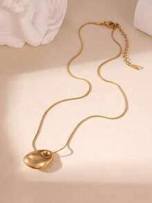 GEREIT 1PC/4PCS Casual Fashion 18K Gold Stainless Steel Polished Water Drop Heart Hollow Twisted Long Layered Necklace, Suitable For Daily Commute Wear And Gift Giving - Gold - View 3