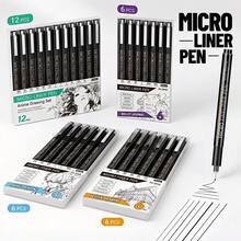 Micro Liner Pens - 4/6/12/18/21pcs Multi-Function Black Fine Tip Pens With 21 Tip Sizes, Ultra-Fine Needle Pen Set, Suitable For Detailed Drawing, Sketching And Writing - Perfect Choice For Artists And Hobbyists, Architectural Drafting And Woodworking Marking Pens - Sets - View 5