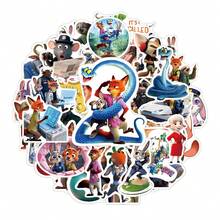 asmodee 50pcs Zootopia Glossy Cartoon Stickers Creative Graffiti Decals For Notebooks And Water Bottles - Multicolor - View 1
