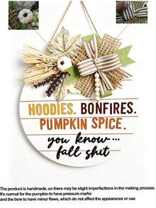 3D Autumn Front Door Decor, Fun Autumn Door Hanging Ornament, Fun Autumn Porch Wreath, 2D Letter, Autumn Home Decor, Outdoor Wooden Sign, Autumn Gift Outdoor Sign, Autumn Front Door Decor - Multicolor - View 12