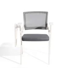 Portable Folding Desk Chair, Office Meeting Chair With Armrests And Options - Dark Grey - With Tabletop - View 4