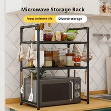 Heavy Duty Adjustable Telescopic Microwave Oven Rack, 2 Models Available, Sturdy Steel Top Shelf With Upper And Lower Layers, Space-Saving Microwave Oven Top Rack And Small Appliance Storage - Easy To Assemble, Kitchen Organizer Rack, Kitchen Storage And Organization, Microwave Oven Rack, Microwave Oven Rack With Storage Function, Kitchen Shelf, Microwave Oven Rack, Spice Rack, Oven Stand, Microwave Oven Rack, - Microwave Rack - View 4