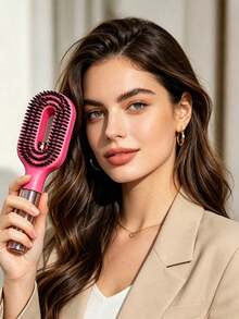 2‑In‑1 Spray Hair Brush, White Transparent Comb With Built‑In Water Tank, Soft Flexible Bristles, Detangling Moisturizing Hair Brush For All Hair Types, Travel‑Friendly Hair Styling Tool - Upgraded Version - View 8