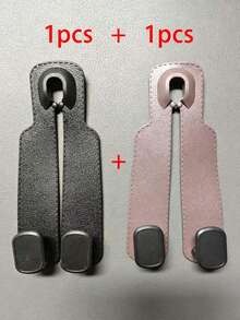 1pc Universal Car Seat Headrest Double Hook, Foldable Leather Car Back Seat Hook, Heavy Duty Easy Install Car Storage Hook, Suitable For Handbags, Wallets, Shopping Bags And Clothing, Multi-Functional Car Interior Organizer Accessory, Car Enthusiast Gift - Multicolor - View 7