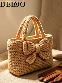 Dedoo 2026 New Handbag, Hand-Woven Bow, Macaron Color, Fashionable And Minimalist - Khaki - View 5