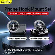 LCARS Tesla Model Juniper Y/Model 3 Highland/Launch/YL Refresh 專用手機支架，圓形磁吸式手機架，適用左駕駕駛座中控出風口，無痕安裝車用手機架 - 適用於 3 / Y Juniper - 查看 2