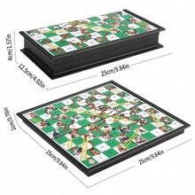 Magnetic Snakes And Ladders Game Set, Foldable Portable Design, Lightweight And Convenient, Travel Game Set Gift, Family Entertainment Toy - Green - View 10