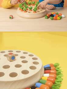 Carrot Baby Harvest Game - Montessori Children's Wooden Toy For Shape And Color Sorting And Matching Puzzle - Cognitive Development - Boys & Girls - Birthday Gift - Holiday Gift - Christmas Gift - Radish Memory Chess - View 7