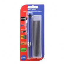 2pcs Automatic Carpenter Pencils With Sharpener - 2.8mm Lead, Metal Body, Includes Extra Black Replacement Leads, Suitable For Design And Crafting - Sets - View 8