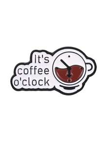 Fun Coffee Theme Brooch Creative English Slogan Metal Pin Bag Clothing Decoration Small Badge - Multicolor - View 11