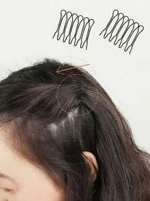 Korean Style Invisible Wire Hair Clip, Deformable Fixing Hair Comb For Updo And Flyaway Hair, Bangs Hair Accessory Organizer - Multicolor - View 6