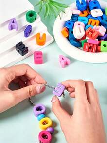 50/100/250pcs Large Colorful Letter Beads For Jewelry Making Kit, Acrylic Alphabet Spacer Beads For Bag Chain, Necklace Jewelry Craft, Holiday Gifts - Alphabet Beads - View 5