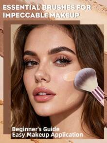 17Pcs/8pcs Pink Makeup Brushes Cosmetic Sponges Triangle Powder Puffs Finger Puffs Glitter Makeup Bag Ultra Soft For Foundation Concealer Powder Blending Makeup Tool Kit For Beginners - Pink - View 2