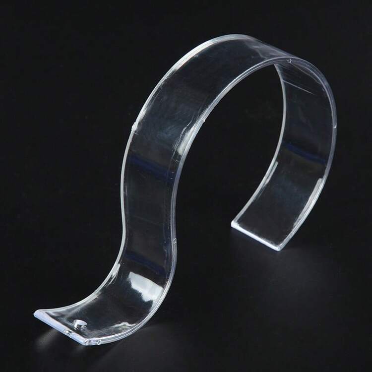 1/2pcs Transparent Acrylic Curved Hook Belt Rack, Desktop Belt Display Stand - Clear - View 4