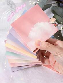 200/50 lembar Kertas Tempel Warna Gradien, Desain Awan Minimalis, Perekat, Cocok untuk Pesan, Memo, Buku Catatan, Gaya Pelajar Berkualitas Tinggi yang Lucu, Alat Tulis Kasual untuk Kembali ke Sekolah - Satu-Ukuran - View 9